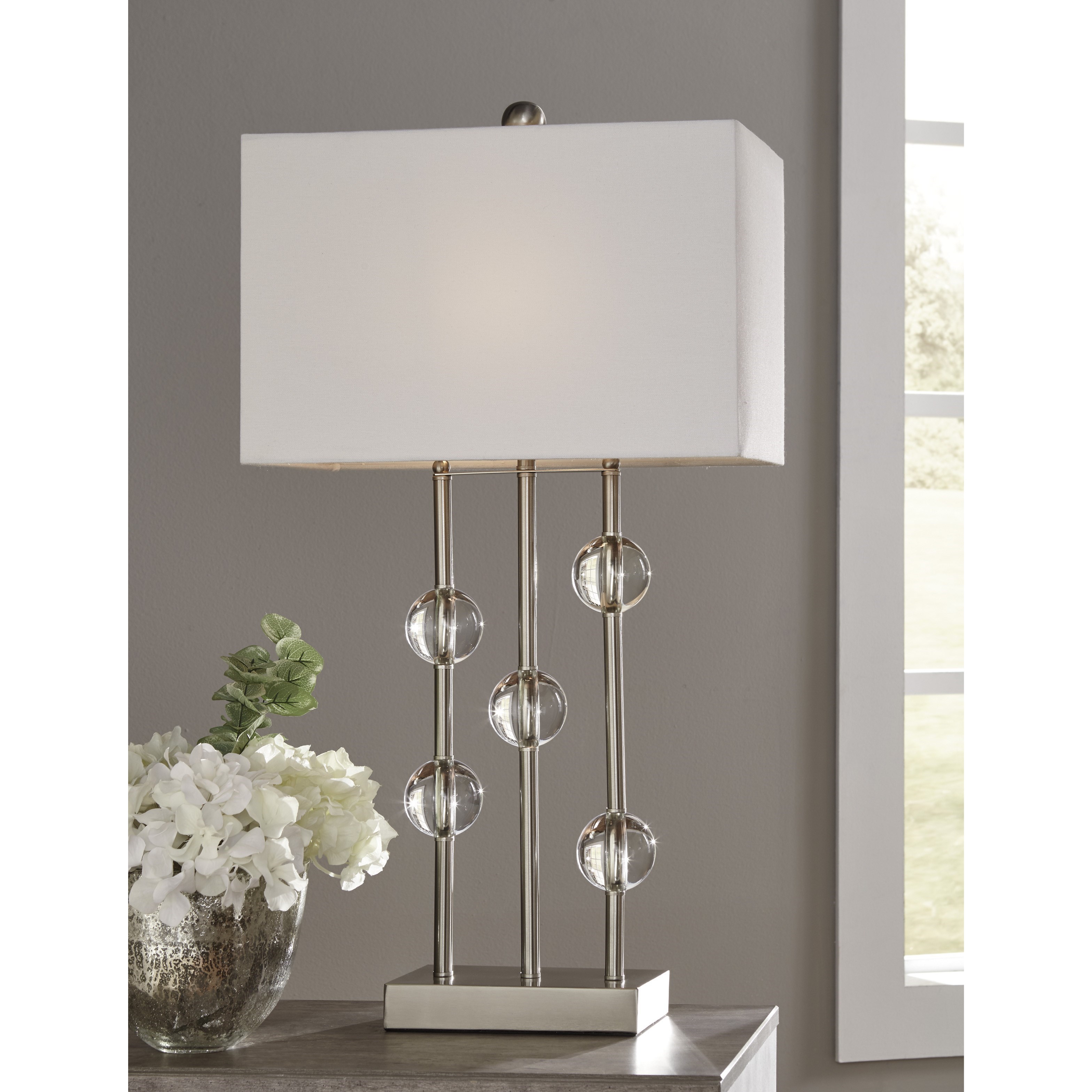 Silver store metal lamps